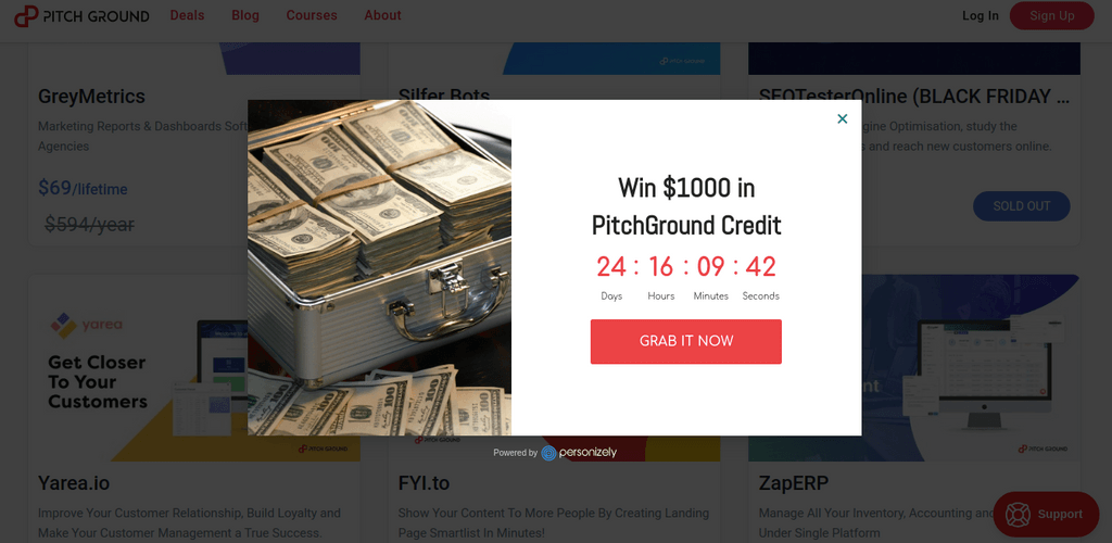 Pitchground Popup Template Example