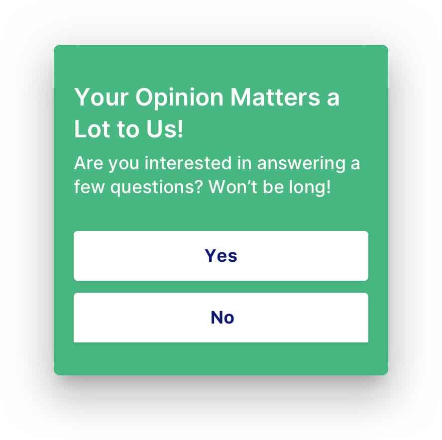 Exit Survey Popup Example