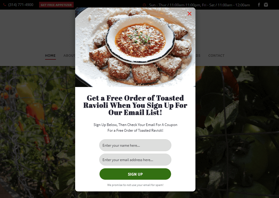 Guidos Free Exit Popup Example