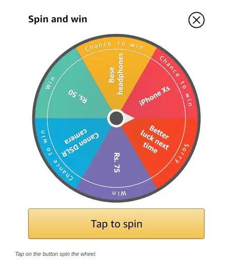 Amazon Spin to Win Wheel