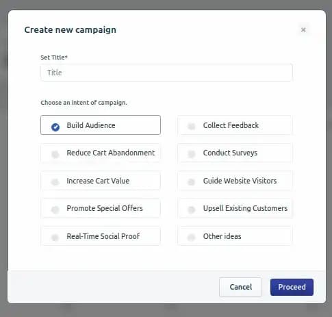 Choose Popup Form Goal