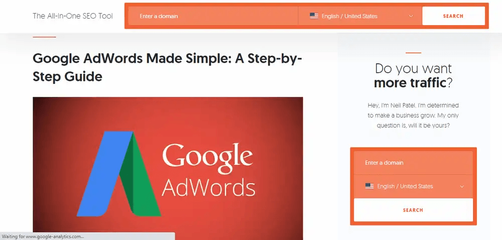 UberSuggest Floating Bar Example