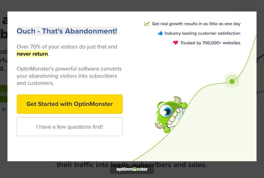 Example for Exit Intent Popup
