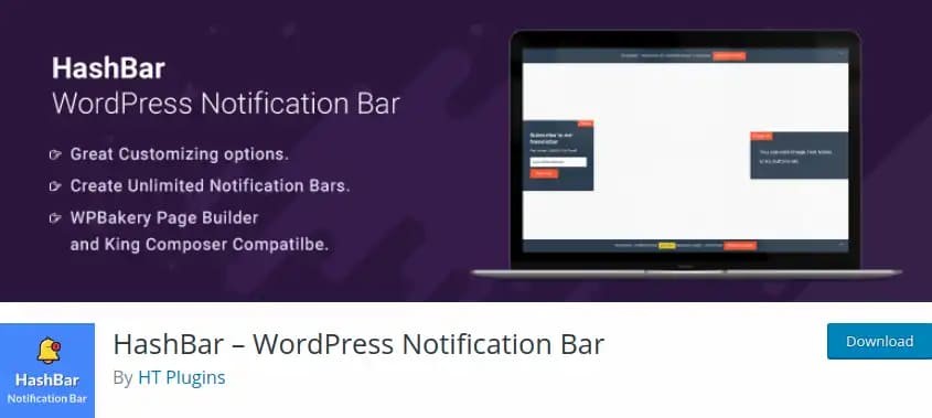 Hashbar Notification Plugin