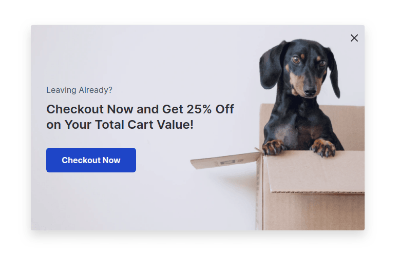 Abandoned cart dog popup