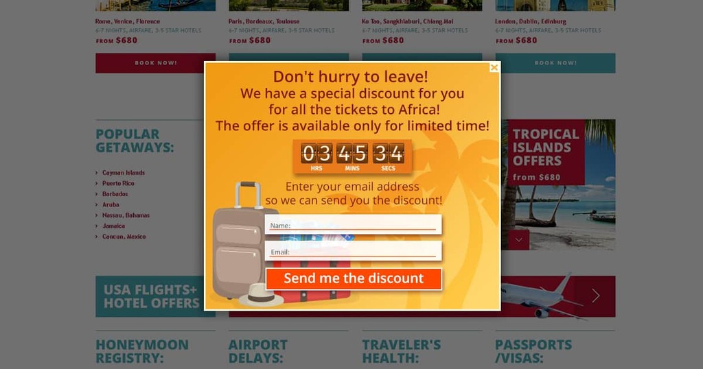 Example for Countdown Timer Popup