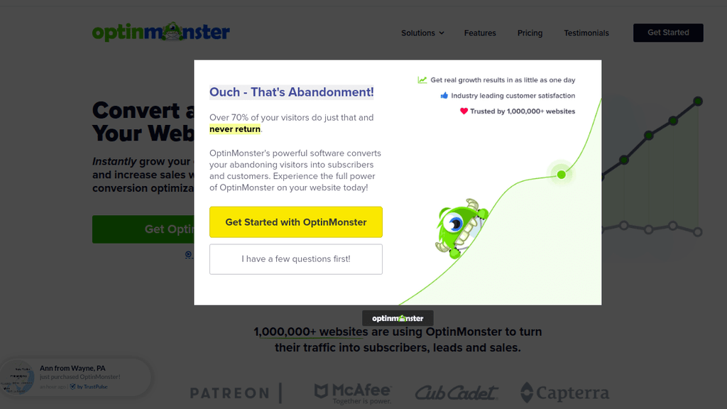 OptinMonster Exit Intent Popup Plugin