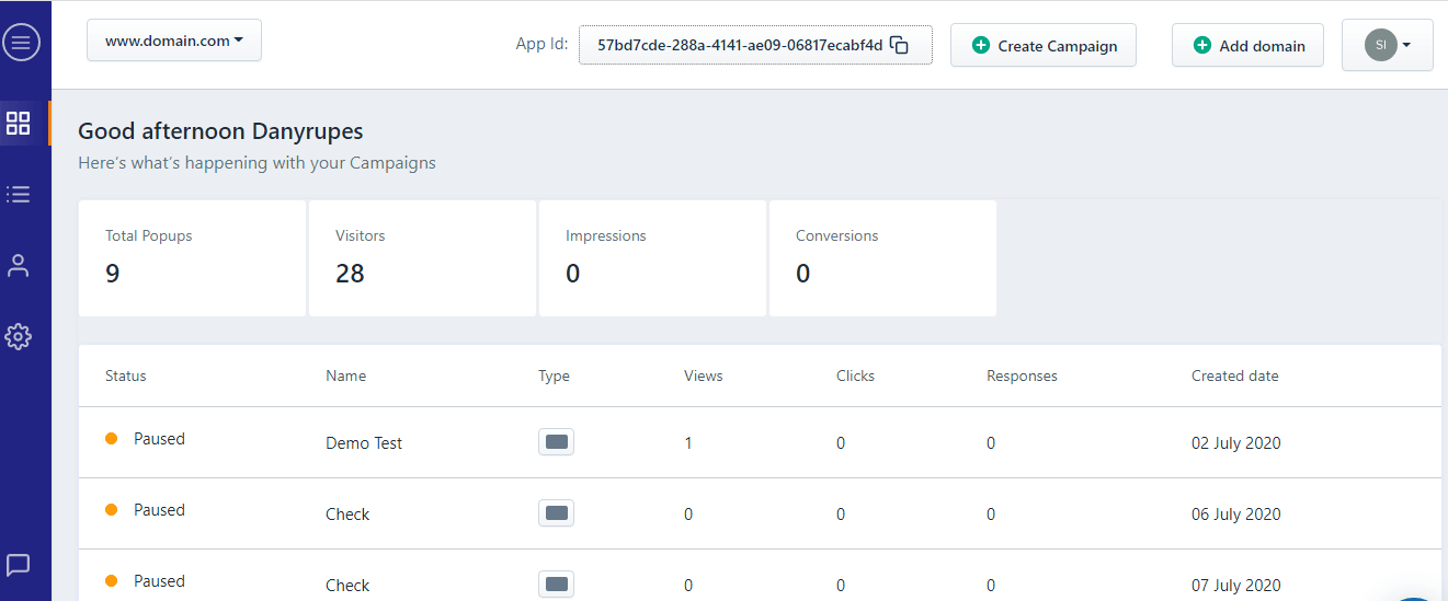 Optinly Dashboard