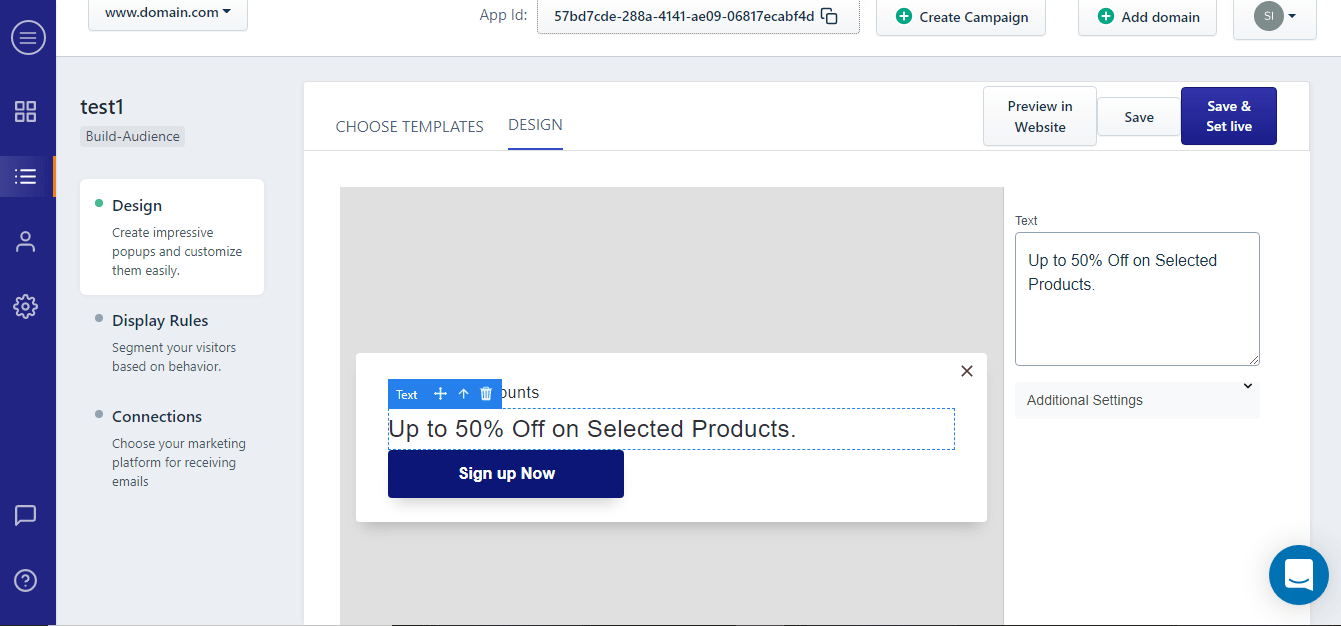Customize Floating Footer Bar