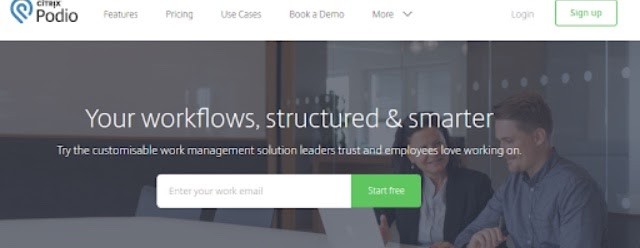 Podio offering free trial straight away