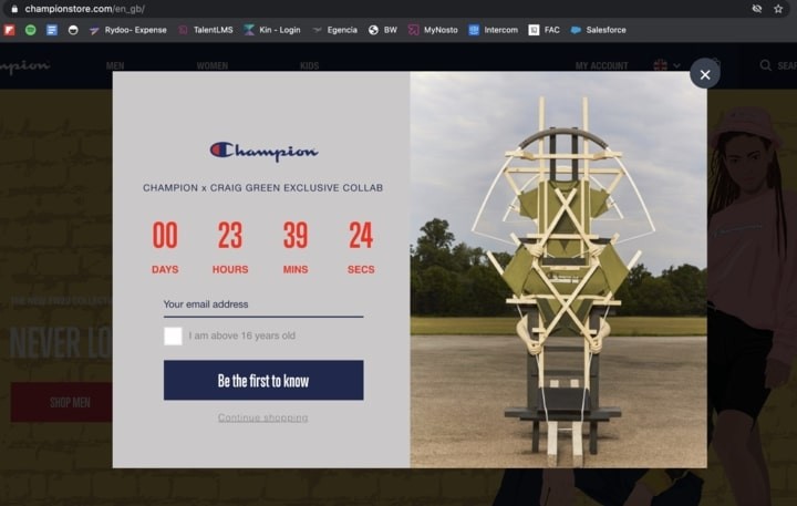 Popup Example from Champion