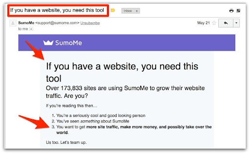SumoMe Email