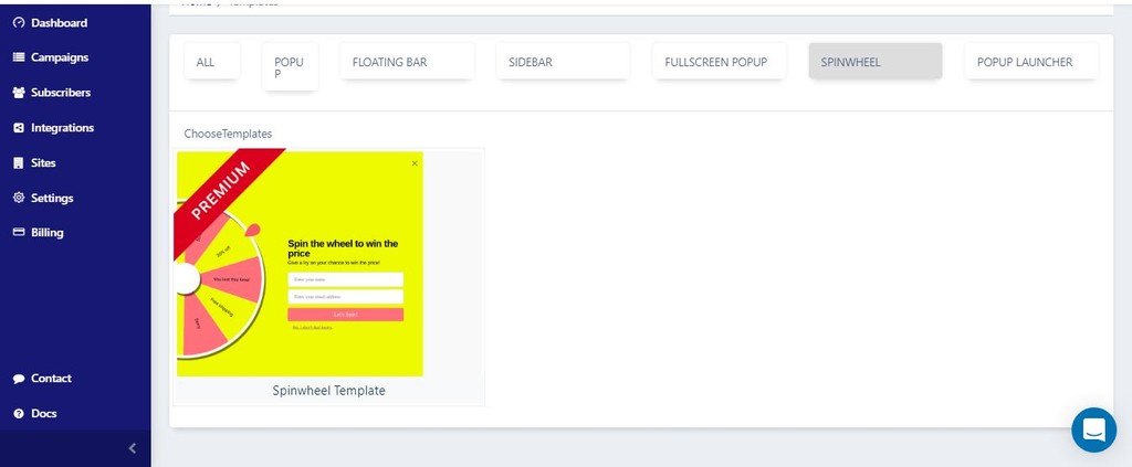 Spin the Wheel Popup Template