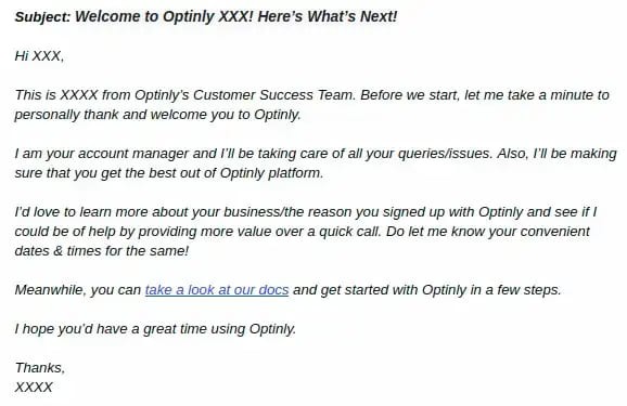 Optinly Onboarding Email
