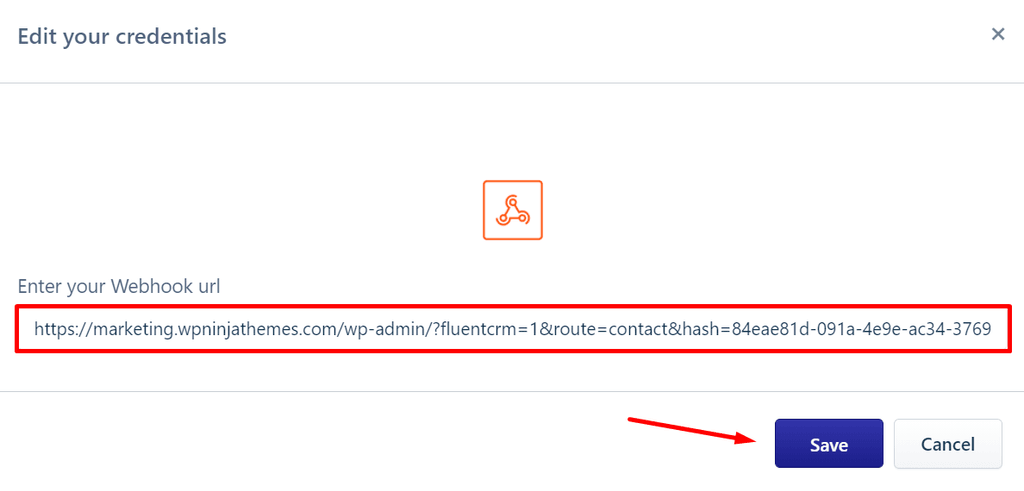 Edit webhook Credientials 