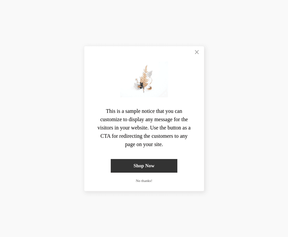 Cookie alert popup