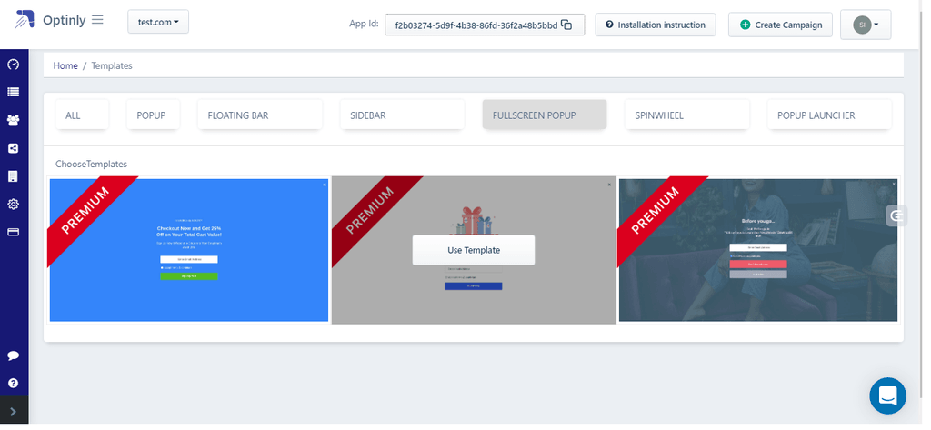 Choose Fullscreen Popup Template