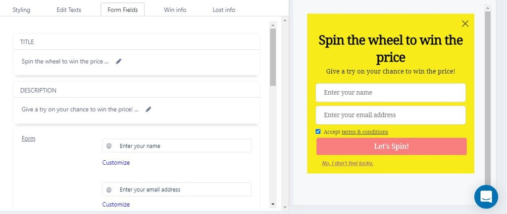 Customize Form Fields