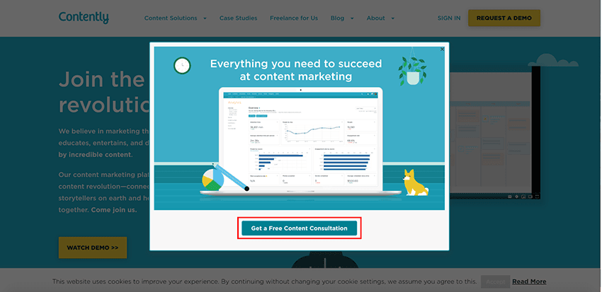 Contently CTA Button Example