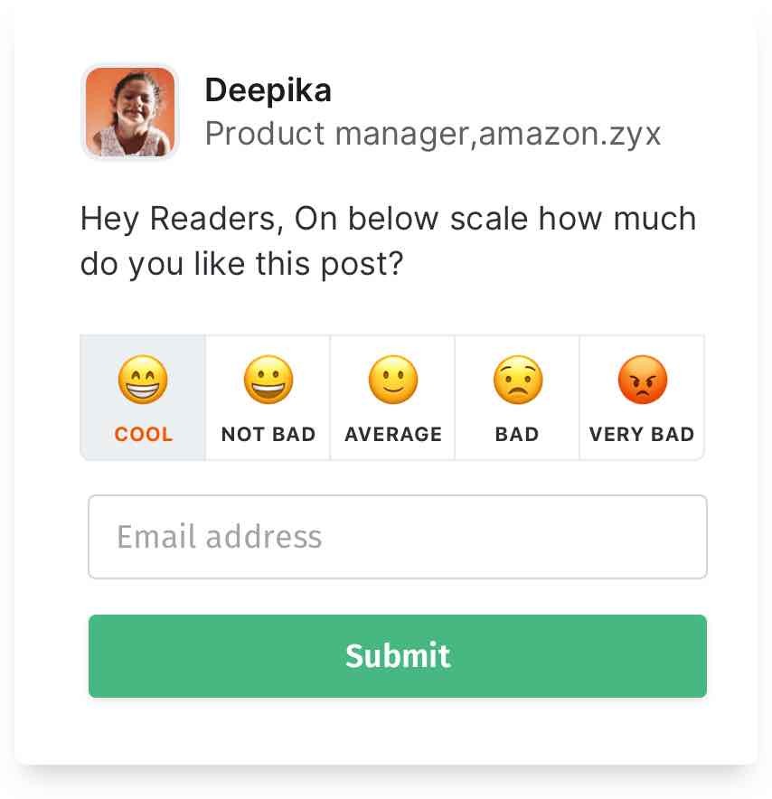 Exit Intent Survey Popup Example