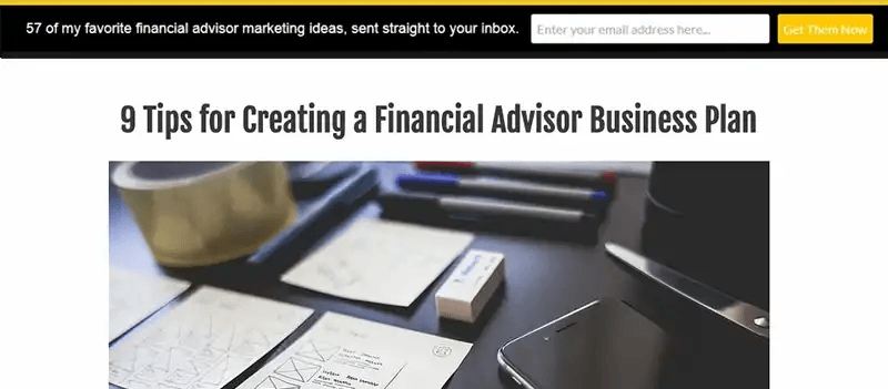Advisor Coach Floating Bar Example