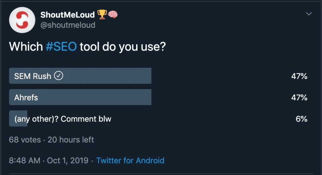 Shout Me Loud Poll