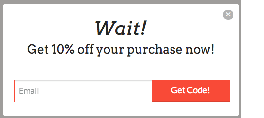 Abandoned cart offer