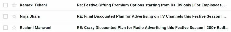 Example for Bad Email Subject Lines